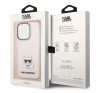 Karl Lagerfeld Transparent Choupette Body Apple iPhone 14 Pro hátlap tok, rózsaszín