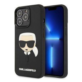  Karl Lagerfeld 3D Rubber Karl's Head Apple iPhone 14 Pro hátlap tok, fekete