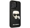 Karl Lagerfeld 3D Rubber Karl's Head Apple iPhone 14 Pro hátlap tok, fekete