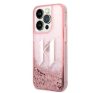Karl Lagerfeld Liquid Glitter Big KL Apple iPhone 14 Pro hátlap tok, rózsaszín
