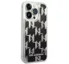 Karl Lagerfeld Liquid Glitter Monogram Apple iPhone 14 Pro hátlap tok, fekete