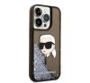 Karl Lagerfeld Glitter Karl Head Apple iPhone 14 Pro hátlap tok, fekete