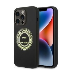   Karl Lagerfeld Silicone RSG Apple iPhone 14 Pro hátlap tok, fekete