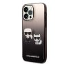 Karl Lagerfeld Gradient Ikonik Karl & Choupette Apple iPhone 14 Pro hátlap tok, fekete