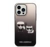 Karl Lagerfeld Gradient Ikonik Karl & Choupette Apple iPhone 14 Pro hátlap tok, fekete