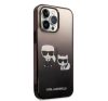 Karl Lagerfeld Gradient Ikonik Karl & Choupette Apple iPhone 14 Pro hátlap tok, fekete
