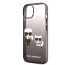 Karl Lagerfeld Gradient Ikonik Karl & Choupette Apple iPhone 14 Pro hátlap tok, fekete