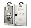 Karl Lagerfeld Glitter Flakes Ikonik Apple iPhone 14 Plus hátlap tok, ezüst