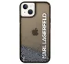 Karl Lagerfeld Liquid Glitter Elong Apple iPhone 14 Plus hátlap tok, fekete