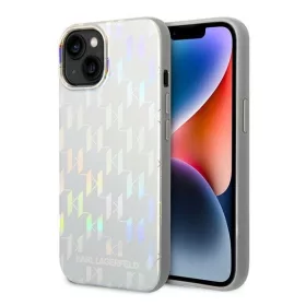   Karl Lagerfeld Monogram Iridescent Apple iPhone 14 Plus hátlap tok, ezüst