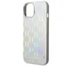 Karl Lagerfeld Monogram Iridescent Apple iPhone 14 Plus hátlap tok, ezüst