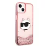Karl Lagerfeld Glitter Choupette Head Apple iPhone 14 Plus hátlap tok, rózsaszín