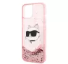 Karl Lagerfeld Glitter Choupette Head Apple iPhone 14 Plus hátlap tok, rózsaszín