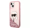 Karl Lagerfeld Glitter Karl Head Apple iPhone 14 Plus hátlap tok, rózsaszín