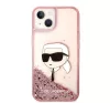 Karl Lagerfeld Glitter Karl Head Apple iPhone 14 Plus hátlap tok, rózsaszín