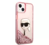 Karl Lagerfeld Glitter Karl Head Apple iPhone 14 Plus hátlap tok, rózsaszín