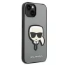 Karl Lagerfeld Saffiano Karl's Head Patch Apple iPhone 14 Plus hátlap tok, ezüst