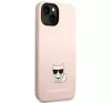 Karl Lagerfeld Silicone Choupette Body Apple iPhone 14 Plus hátlap tok, halvány rózsaszín