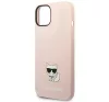 Karl Lagerfeld Silicone Choupette Body Apple iPhone 14 Plus hátlap tok, halvány rózsaszín