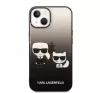 Karl Lagerfeld Gradient Ikonik Karl & Choupette Apple iPhone 14 Plus hátlap tok, fekete