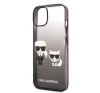 Karl Lagerfeld Gradient Ikonik Karl & Choupette Apple iPhone 14 Plus hátlap tok, fekete
