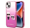 Karl Lagerfeld Gradient Ikonik Karl & Choupette Apple iPhone 14 Plus hátlap tok, rózsaszín