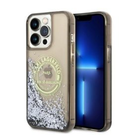   Karl Lagerfeld Liquid Glitter RSG Apple iPhone 14 Pro Max hátlap tok, fekete