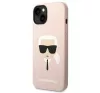 Karl Lagerfeld Silicone Karl's Head Apple iPhone 14 Plus Magsafe hátlap tok, halvány rózsaszín