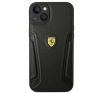 Ferrari Leather Stamp Sides Apple iPhone 14 Plus bőr hátlap tok, fekete