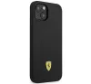 Ferrari Silicone Metal Apple iPhone 14 Plus hátlap tok, fekete