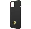 Ferrari Silicone Metal Apple iPhone 14 Plus hátlap tok, fekete
