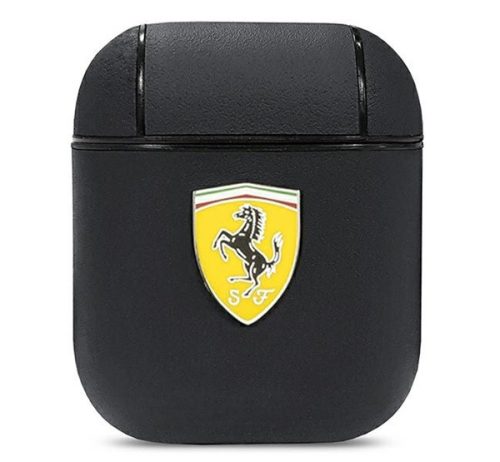 Ferrari On Track Apple AirPods bőr tok, fekete