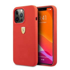 Ferrari Silicone Apple iPhone 13 Pro Max hátlap tok, piros