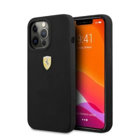   Ferrari Silicone Apple iPhone 13 Pro Max Magsafe hátlap tok, fekete