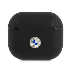   BMW Geniune Leather Silver Logo Apple AirPods 3 szilikon tok, fekete