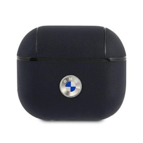   BMW Geniune Leather Silver Logo Apple AirPods 3 szilikon tok,  kék