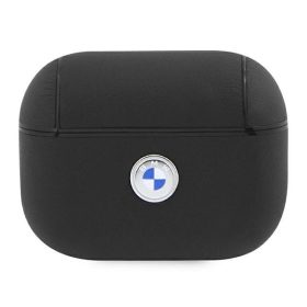   BMW Geniune Leather Silver Logo Apple AirPods Pro 2 szilikon tok, fekete