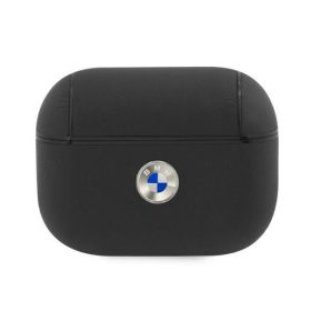   BMW Geniune Leather Silver Logo Apple AirPods Pro szilikon tok, fekete