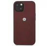 BMW Leather Curve Perforate Apple iPhone 13 hátlap tok, piros