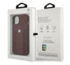 BMW Leather Curve Perforate Apple iPhone 13 hátlap tok, piros
