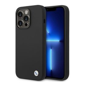   BMW Silicone Metal Logo Apple iPhone 14 Pro hátlap tok, fekete