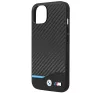 BMW Leather Carbon Apple iPhone 14 Plus hátlap tok, fekete