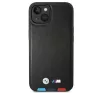BMW Leather Stamp Tricolor Apple iPhone 14 Plus hátlap tok, fekete