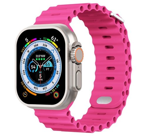 Phoner River Apple Watch 49/45/44/42 mm szilikon szíj, pink