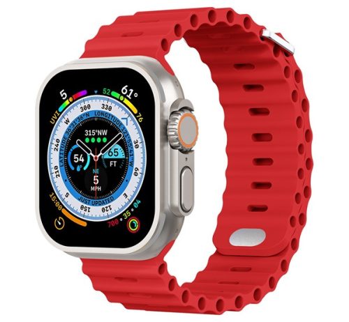 Phoner River Apple Watch 41/40/38 mm szilikon szíj, piros