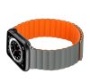 Phoner Rever Apple Watch forgatható mágneses szilikon szíj, 41/40/38mm, S/M, szürke/narancs