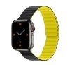 Phoner Rever Apple Watch forgatható mágneses szilikon szíj, 49/45/44/42mm, M/L, fekete/sárga