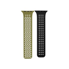   Phoner Spike Apple Watch szilikon szíj, 49/45/44/42mm, zöld/fekete