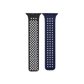   Phoner Spike Apple Watch szilikon szíj, 49/45/44/42mm, fekete/éjkék