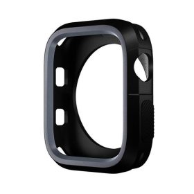 Phoner Twin Apple Watch szilikon tok, 41mm, fekete/szürke